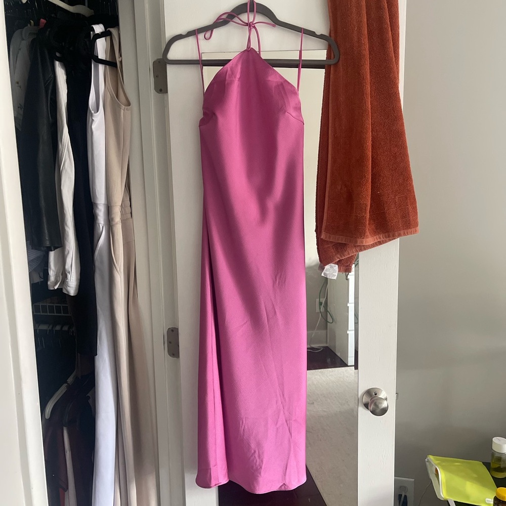 Silky pink dress